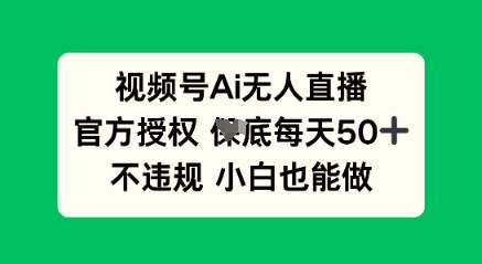 视频号AI无人直播，官方授权  每天50+，不违规 小白也能做-蓝天网创