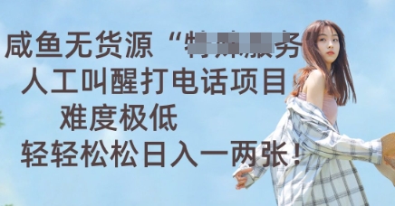 咸鱼无货源人工叫醒打电话项目，难度极低， 轻轻松松日入一两张-蓝天网创