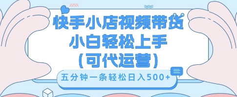 快手视频带货挣佣金，从开通到发布挂链接，小白轻松学会，5分钟搬运一条，轻轻松松日入5张【揭秘】-蓝天网创