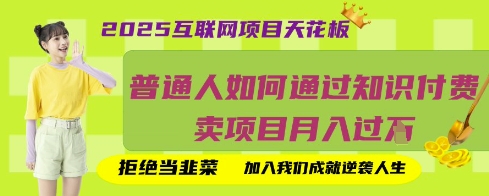 2025互联网项目天花板，普通人如何通过知识付费卖项目月入过W，拒绝当韭菜【揭秘】-蓝天网创